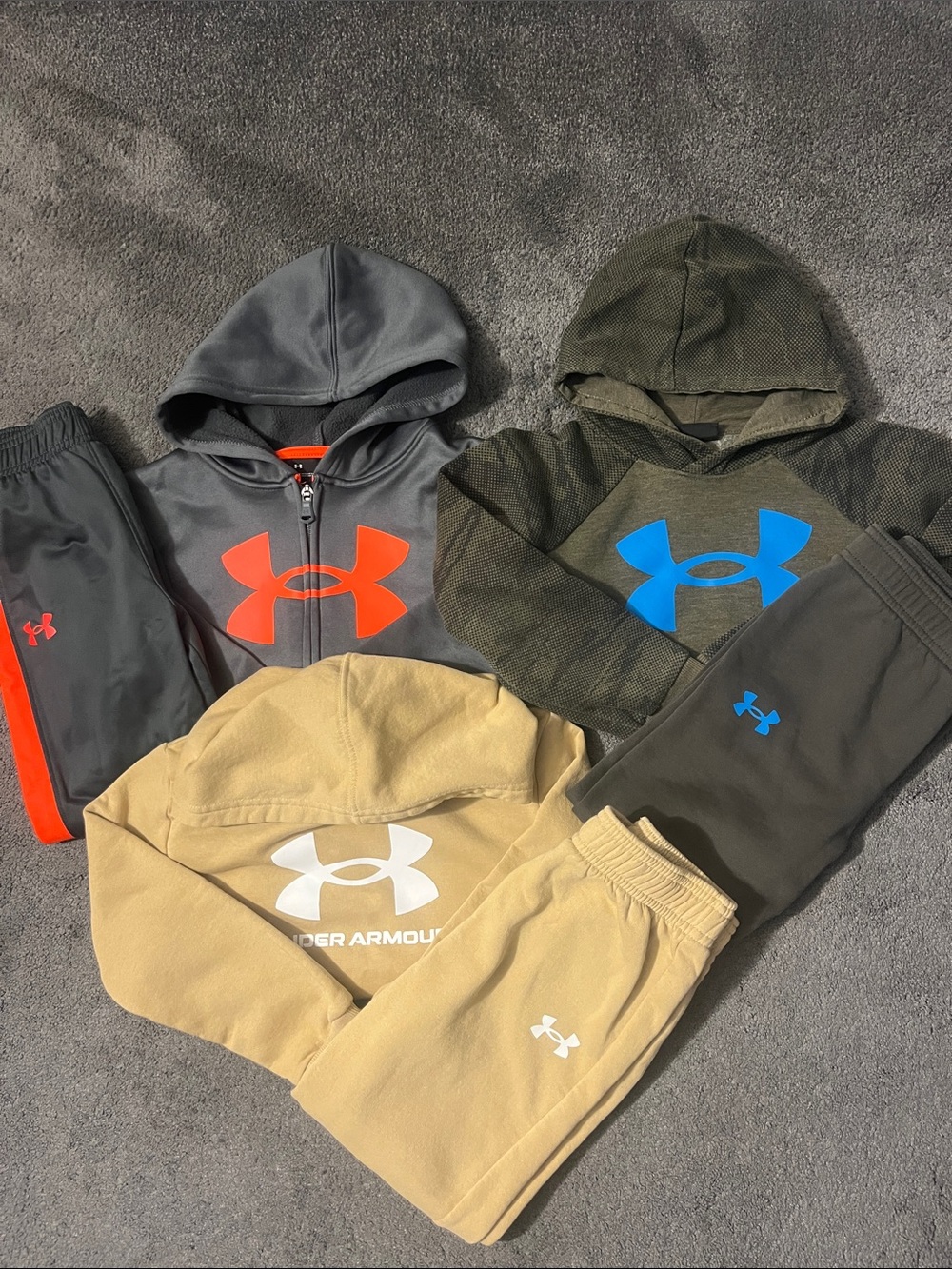 Three boys Under Armour sweat sets